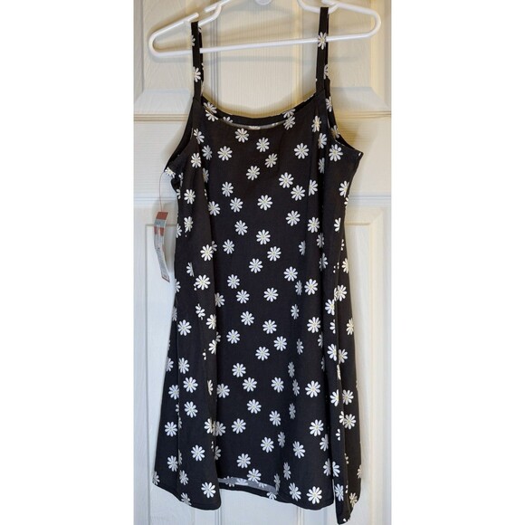 Cat & Jack Girls Dress XS 4/5 Charcoal Gray Daisy Floral Straps  NWT - Picture 1 of 3